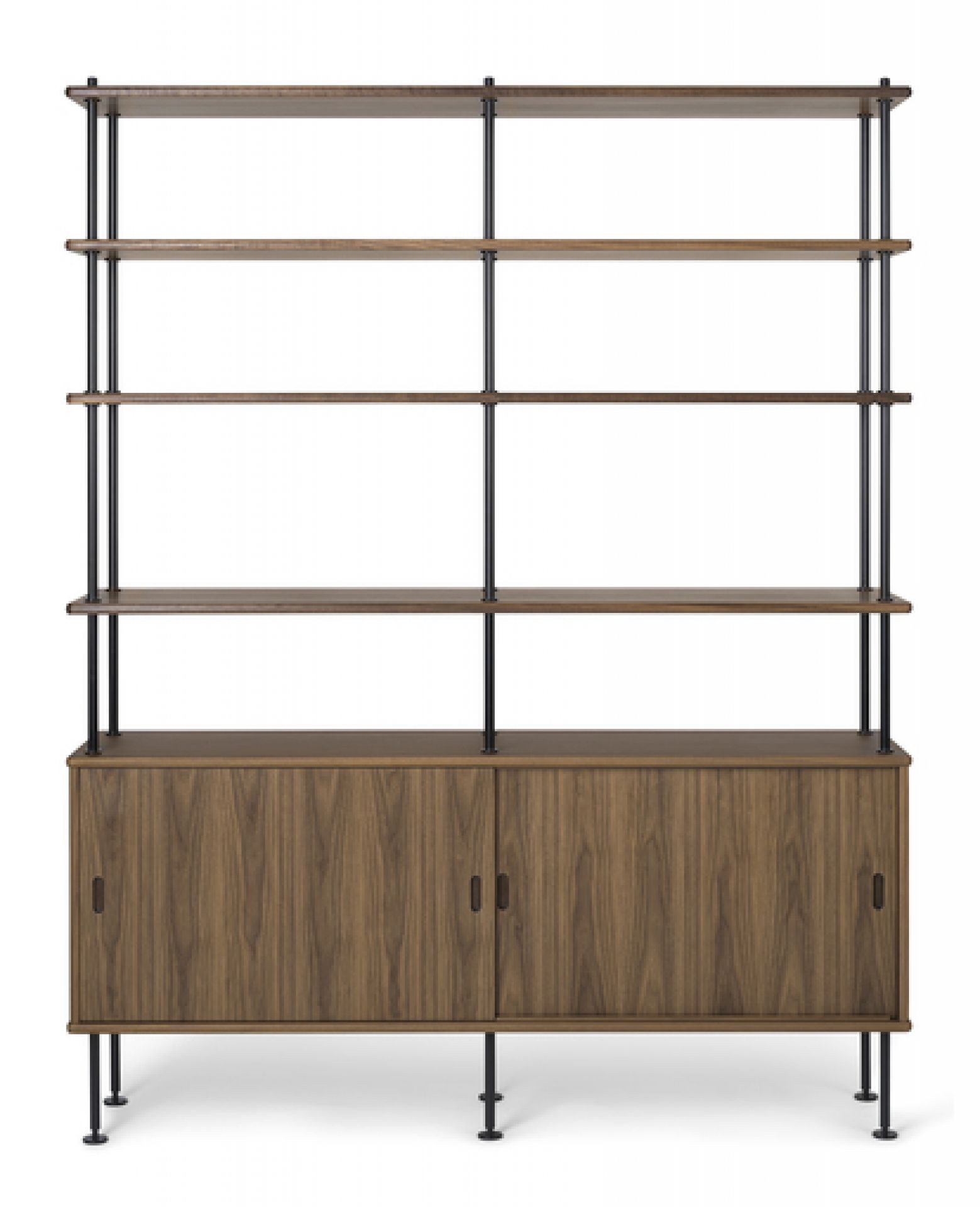 Borge Mogensen Schranksystem aus Walnuss von Carl Hansen & Søn mit Regalen und Schrank.